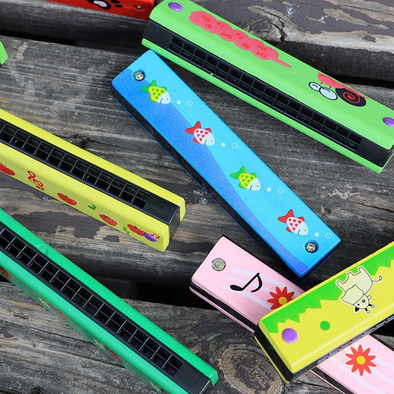 Children's Harmonica, Wooden M - Musical Instrument That You Blow Into 评论和价格