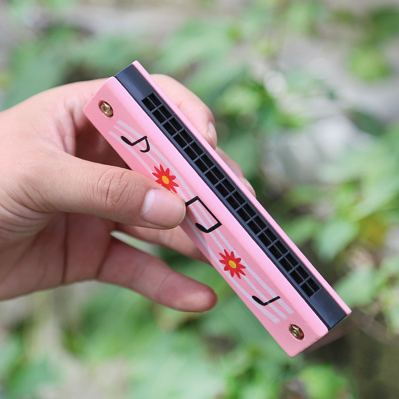 Children's Harmonica, Wooden M - Musical Instrument That You Blow Into 评论和价格