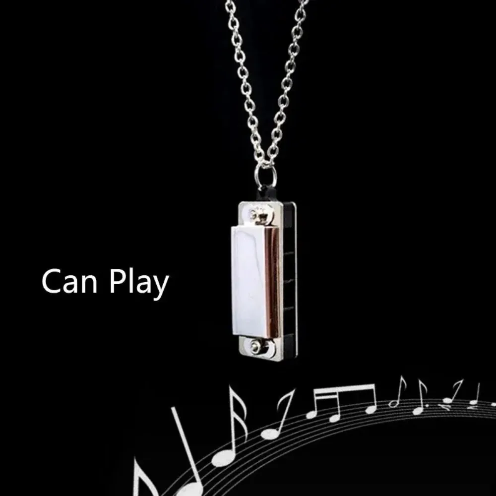 Mini Harmonica Necklace Men an - Musical Instrument That You Blow Into 评论和价格
